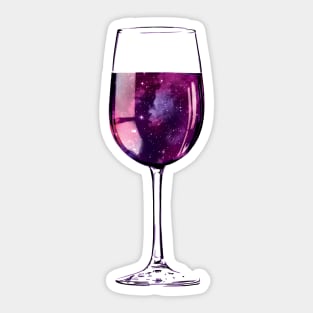 Wine Lover Galaxy Glass Sticker